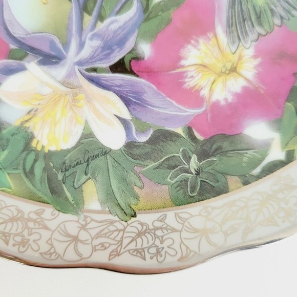 Hummingbird Whispering Wings Plate, Perfect Harmony, Bradford Exchange, 1996 - Picture 7 of 10